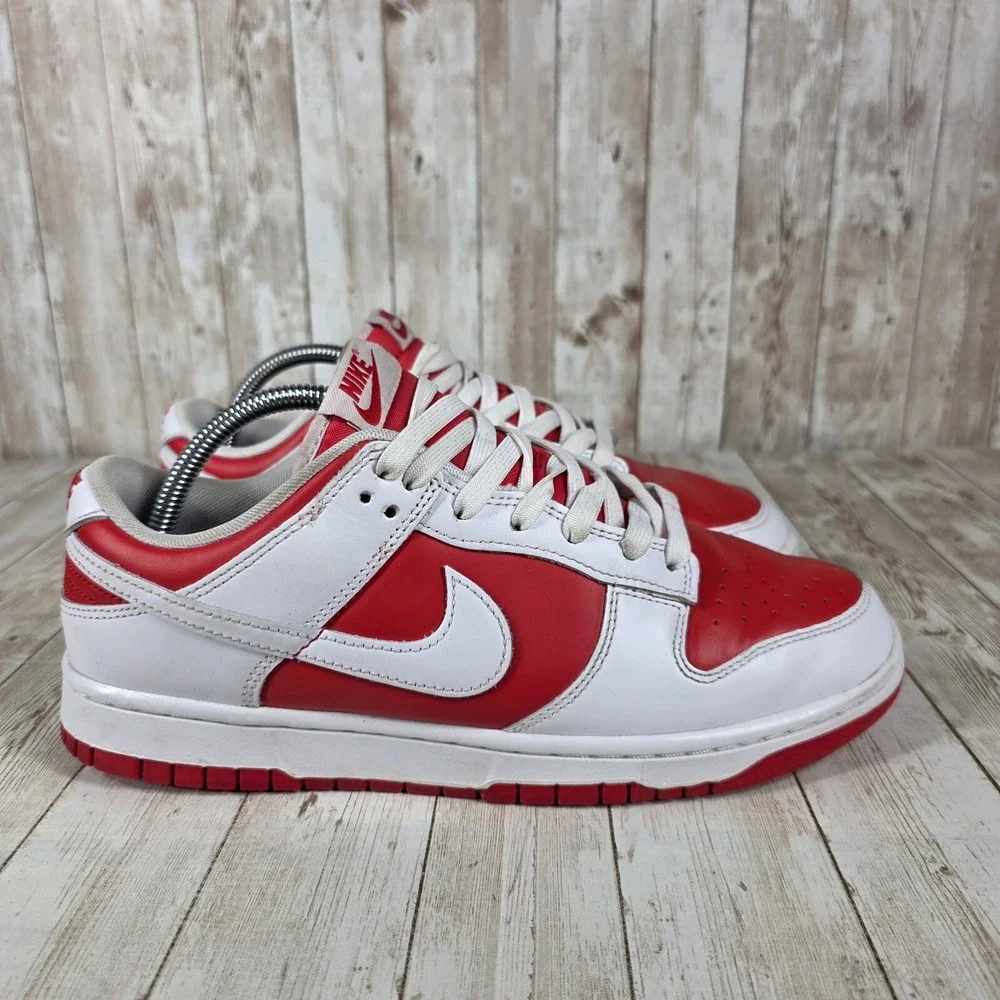 Nike Dunk Low Retro Red White Leather Sneakers Casual Shoes DD1391-600 9‎